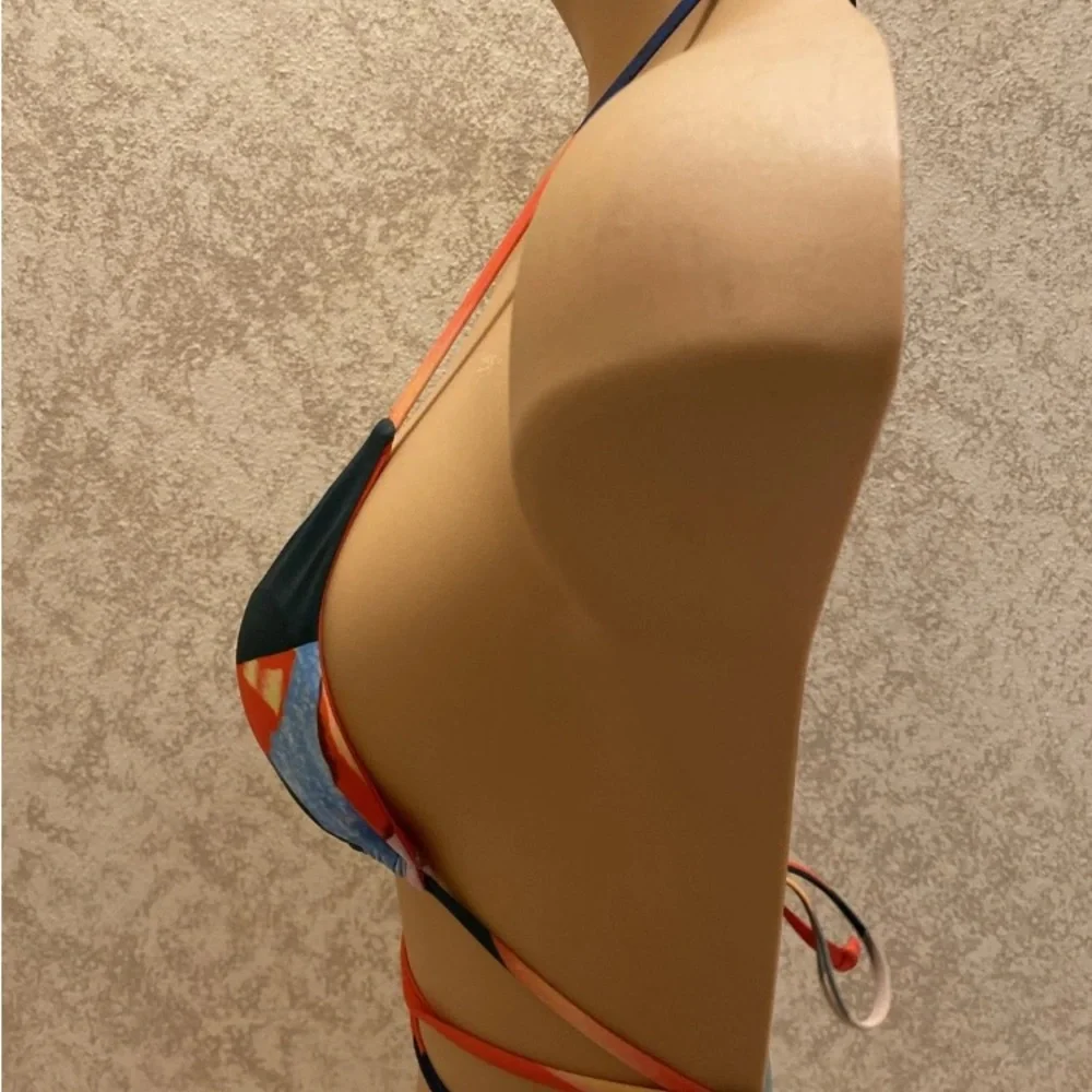 SHEIN Multicolor Wrap Bikini Top
